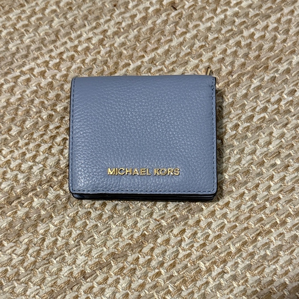 Michael Kors Blue Jet Set Medium Leather Card Case